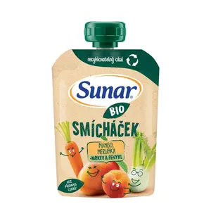 Sunar BIO Smícháček Mango, meruňka, mrkev, fenykl kapsička 100 g