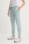 Tepláky Dkny dámské, tyrkysová barva, hladké, DP5P3496