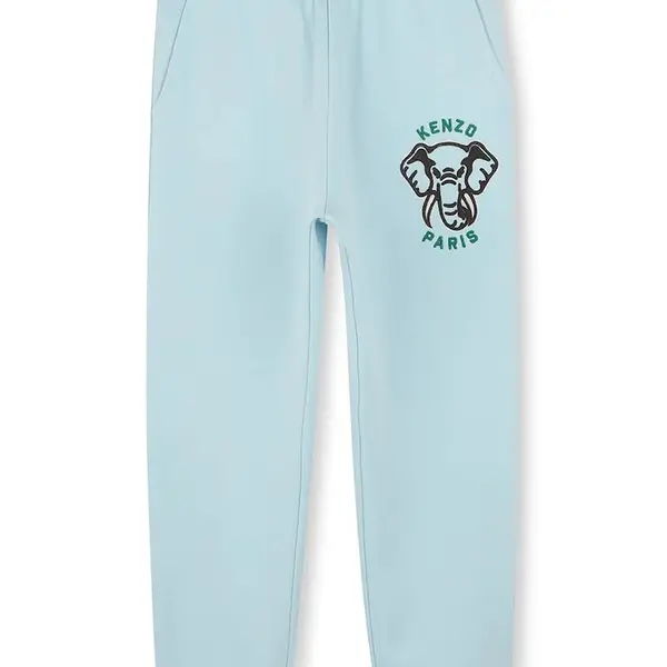 Dětské bavlněné tepláky Kenzo Kids modrá barva, K60905