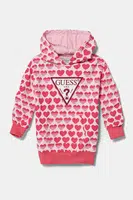 Dětské bavlněné šaty Guess růžová barva, mini, oversize, K5RK08 KA6R4