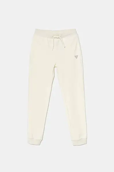 Dětské tepláky Guess béžová barva, hladké, J4YQ20 KBXI2