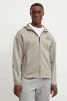 Mikina adidas Z.N.E. pánská, béžová barva, s kapucí, s potiskem, JC5495