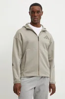 Mikina adidas Z.N.E. pánská, béžová barva, s kapucí, s potiskem, JC5495