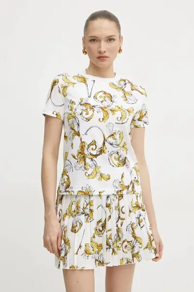 Tričko Versace Jeans Couture bílá barva, 78HAH613 JS458