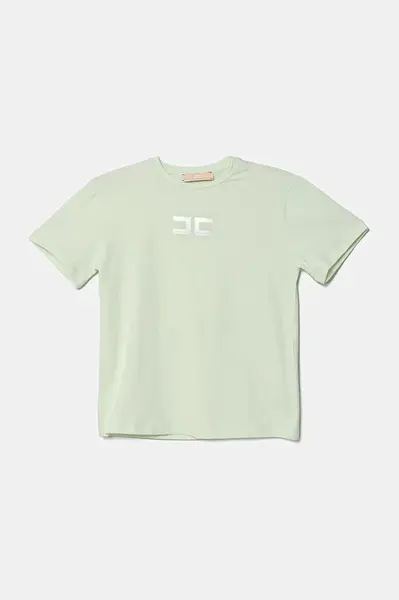 Dětské tričko Elisabetta Franchi zelená barva, EFTS237.0.JE006