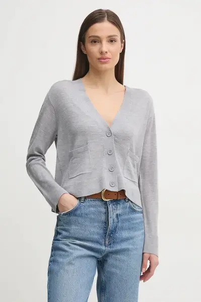 Vlněný svetr United Colors of Benetton dámský, šedá barva, lehký, 11AHD604R