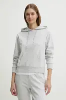 Mikina Guess SOFIA dámská, šedá barva, s kapucí, hladká, O5RQ02 KCO31