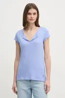 Plátěné tričko Mos Mosh modrá barva, 117440