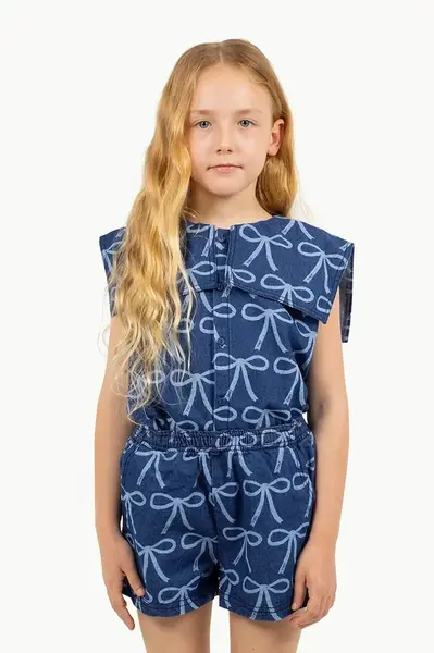Tinycottons Dětská džínová halenka Tinycottons BOWS BLOUSE