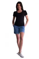 bemaamaa Těhotenské kraťasy s elastickým pásem - sv. modré, vel. XXXL