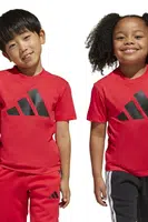 Dětské bavlněné tričko adidas červená barva, s potiskem, JN8007