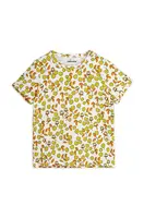 Dětské tričko Mini Rodini Flowers žlutá barva