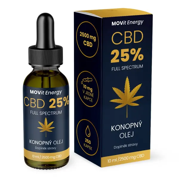 MOVit Energy CBD 25% Full Spectrum konopný olej 10 ml