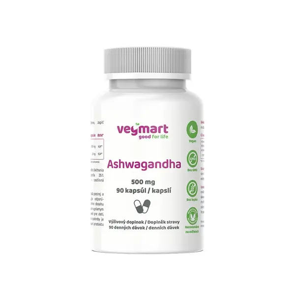 Vegmart Ashwagandha 500 mg 90 kapslí