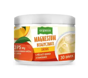 Organis Magnesium Drink s příchutí manga a pomeranče 102 g