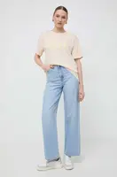 Bavlněné tričko Boss Orange béžová barva, 50506970