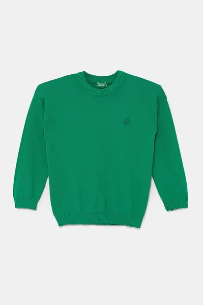 Dětský svetr United Colors of Benetton zelená barva, lehký, 1098G100U
