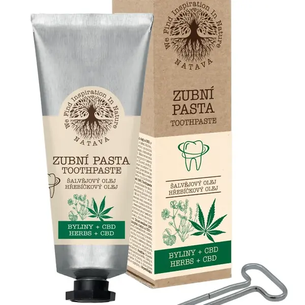 Natava Zubní pasta Byliny + CBD s vytlačovačem tuby 80 g