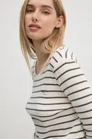 Bavlněné tričko s dlouhým rukávem Pepe Jeans FINNA béžová barva, PL505937