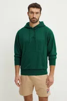 Mikina adidas Feelcozy pánská, zelená barva, s kapucí, hladká, JE3802