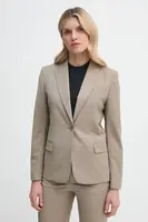 Vlněné sako Filippa K béžová barva, jednořadá, hladká, 29107