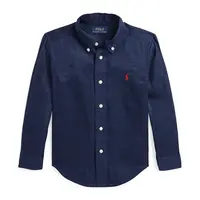 Dětská bavlněná košile Polo Ralph Lauren tmavomodrá barva, 322967600004