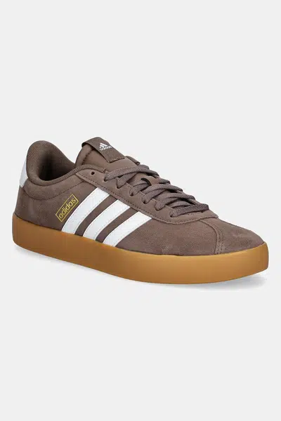 Nubukové tenisky adidas Vl Court hnědá barva, JP7536