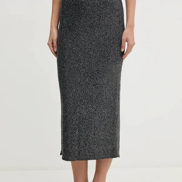 Sukně United Colors of Benetton černá barva, midi, pouzdrová, 4RO6D0046