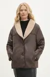 Bunda Answear.LAB dámská, béžová barva, přechodná, oversize