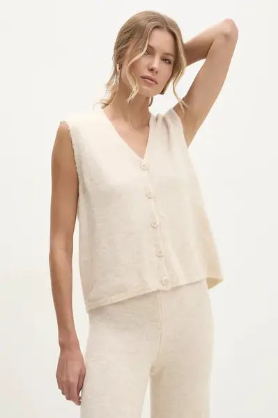 Vesta s vlnou Answear.LAB béžová barva