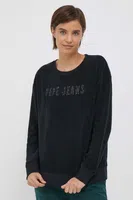 Mikina Pepe Jeans dámská, černá barva, s aplikací