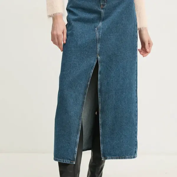 Džínová sukně Pepe Jeans MAXI SKIRT HW modrá barva, maxi, PL901185EF2L