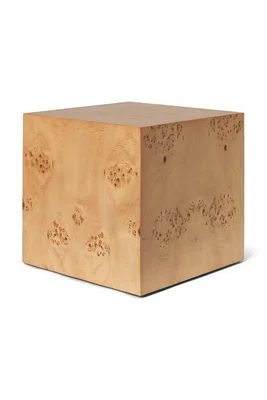 Stůl ferm LIVING Burl Cube Side Table béžová barva