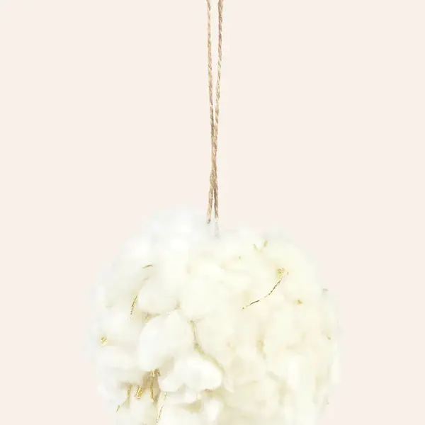 Vánoční baňka Calma House Flock Flakes 8 cm béžová barva