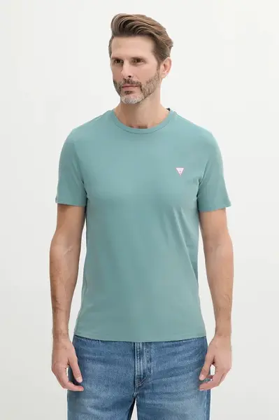 Bavlněné tričko Guess modrá barva, M2YI36 I3Z14