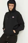 Bavlněná mikina Dickies pánská, černá barva, s kapucí, hladká