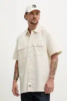 Košile Dickies pánská, béžová barva, regular, s klasickým límcem
