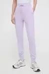Kalhoty Armani Exchange dámské, fialová barva, hladké, 8NYPFX YJ68Z NOS