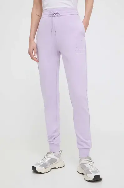 Kalhoty Armani Exchange dámské, fialová barva, hladké, 8NYPFX YJ68Z NOS