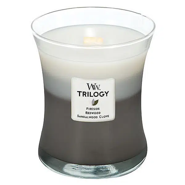 WoodWick Vonná sviečka váza Trilogy Warm Woods 275 g