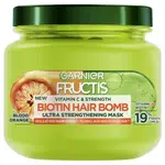 Garnier Posilňujúca maska pre slabé vlasy Fructis Vitamín C & Strength Biotín Hair Bomb (Ultra Strengthening Mask) 320 ml