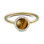 Daniel Wellington Pozlátený prsteň s tigriím okom a kryštálmi Audrey DW0040122 58 mm