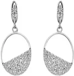 Hot Diamonds Strieborné oválne náušnice s diamantmi Horizon Topaz DE622