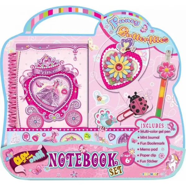 Alltoys Denník set s dekoráciami Kočiar pre princeznu