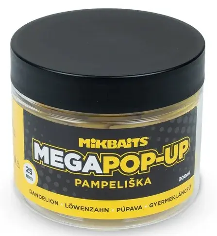 Mikbaits mega plávajúce fluo boilie pampeliška 300 ml 25 mm