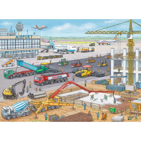Ravensburger Puzzle Stavba na letisku 100 XXL dielikov