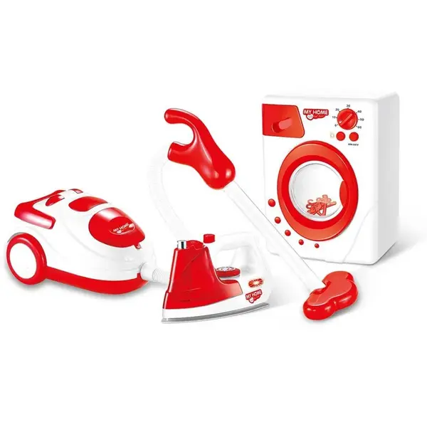 Made Súprava domácich spotrebičov na batérie žehlička, práčka a vysavač