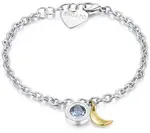 S'Agapõ Oceľový náramok s kryštálom a polmesiacom Lucky Light SKT14
