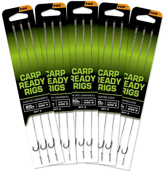 Fox náväzce carp ready rigs wide gape 3 ks - 25 lb veľkosť háčika 2