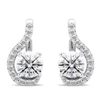 Brilio Silver Trblietavé strieborné náušnice s čírymi zirkónmi EA375W